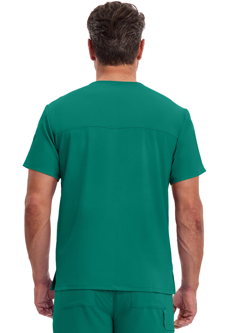 Hunter Green - Dickies EDS Essentials Men Scrub Top - Back View