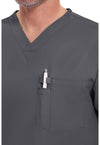 Pewter - Men's Tuckable V-Neck Scrub Top (View 2)