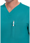 Teal Blue - Men's Tuckable V-Neck Scrub Top (View 2)