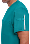Teal Blue - Men's Tuckable V-Neck Scrub Top (View 3)