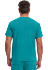 Teal Blue - Dickies EDS Essentials Men Scrub Top - Back View