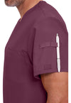 Wine - Men's Tuckable V-Neck Scrub Top (View 3)