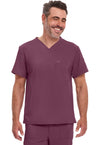 Wine - Dickies EDS Essentials Men Scrub Top - Front View