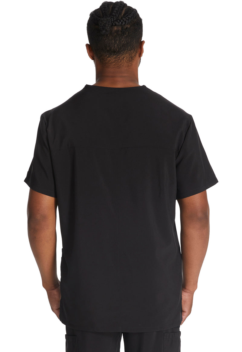 Black - Dickies EDS Essentials Men Scrub Top - Back View