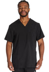 Black - Dickies EDS Essentials Men Scrub Top - Front View