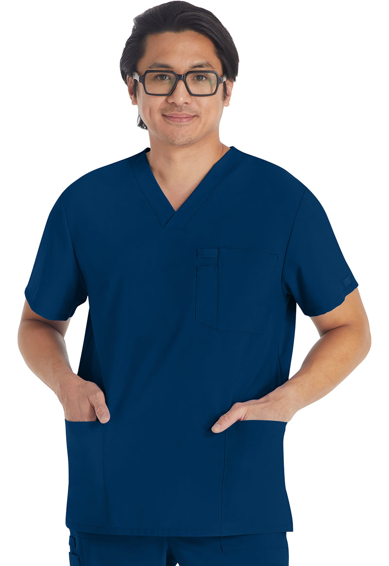 Navy - Dickies EDS Essentials Men Scrub Top - Front View