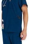 Navy - Men's V-Neck Scrub Top (View 3)