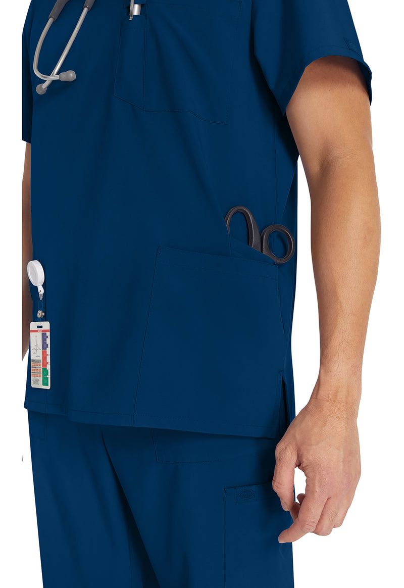 Navy - Men's V-Neck Scrub Top (View 3)