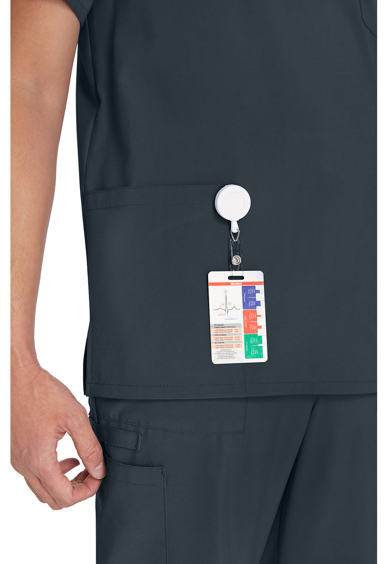 Pewter - Men's V-Neck Scrub Top (View 4)