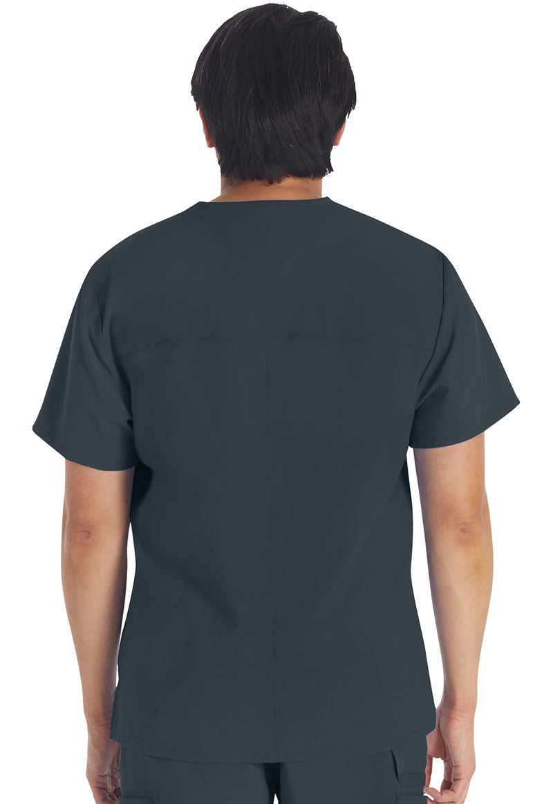 Pewter - Dickies EDS Essentials Men Scrub Top - Back View