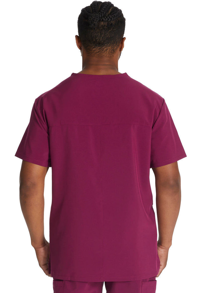 Wine - Dickies EDS Essentials Men Scrub Top - Back View