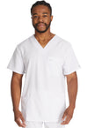 White - Dickies EDS Essentials Men Scrub Top - Front View