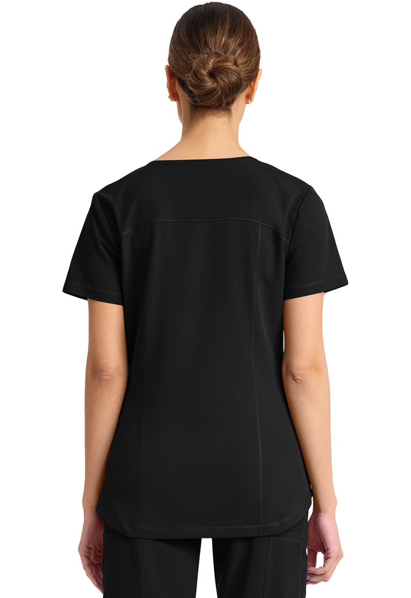 Black - Dickies Dynamix Women Scrub Top - Back View