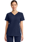 Navy - Dickies Dynamix Women Scrub Top - Front View
