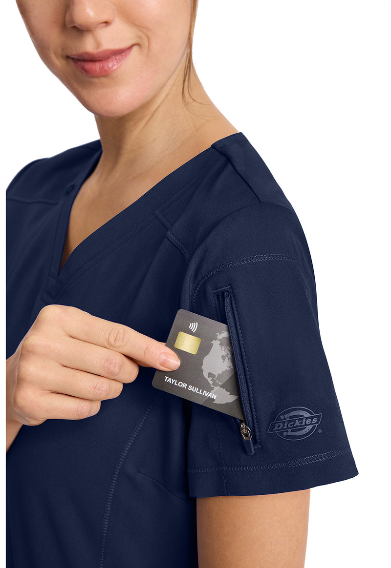 Navy - Women's V-Neck Scrub Top (View 3)