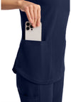 Navy - Women's V-Neck Scrub Top (View 4)