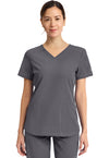Pewter - Dickies Dynamix Women Scrub Top - Front View