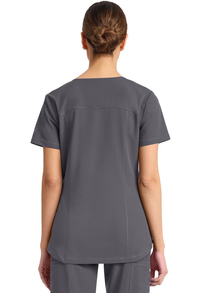 Pewter - Dickies Dynamix Women Scrub Top - Back View