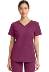 Wine - Dickies Dynamix Women Scrub Top - Front View