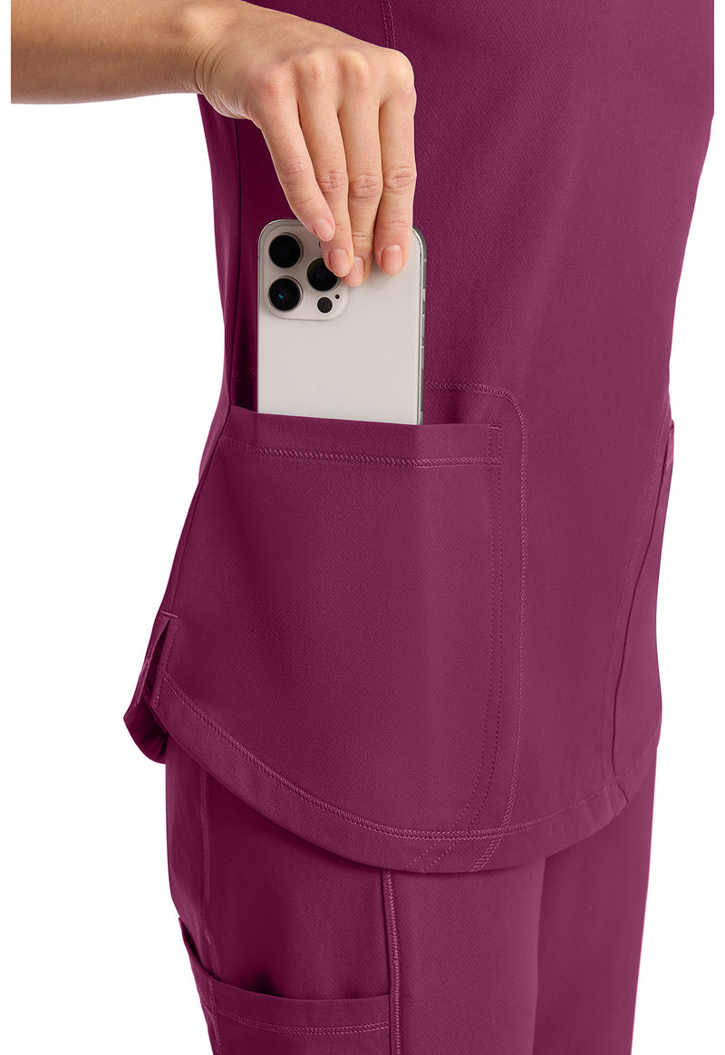 Wine - Women's V-Neck Scrub Top (View 4)
