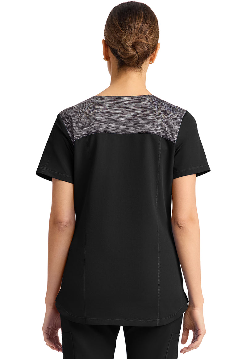 Black - Dickies Dynamix Women Scrub Top - Back View