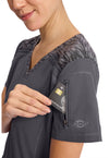 Pewter - Women's V-Neck Scrub Top (View 3)