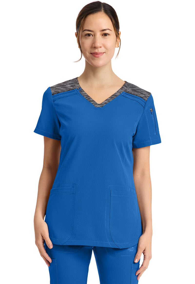 Royal - Dickies Dynamix Women Scrub Top - Front View