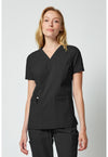 Black - Dickies Forge Women Scrub Top - Front View