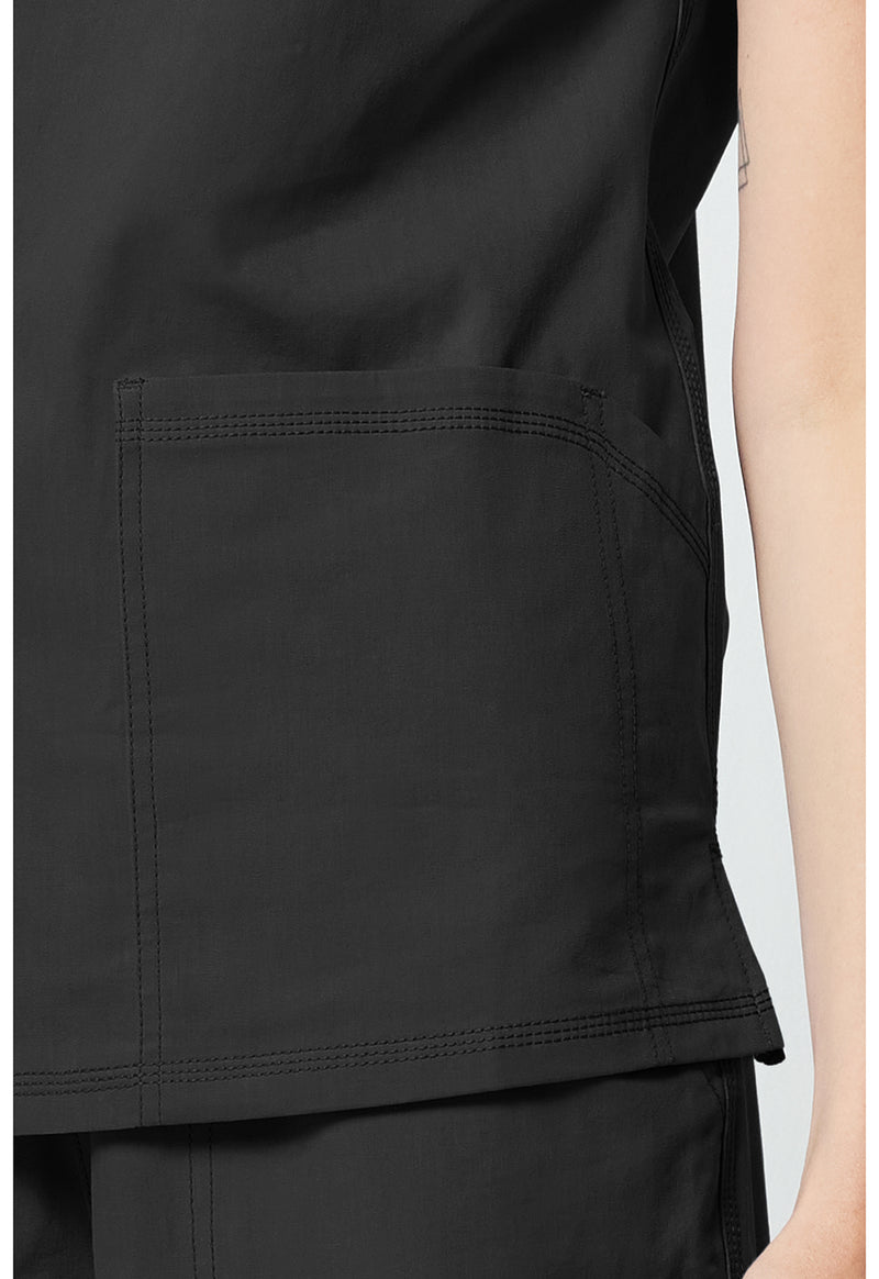 Black - Women's V-neck Scrub Top (View 4)