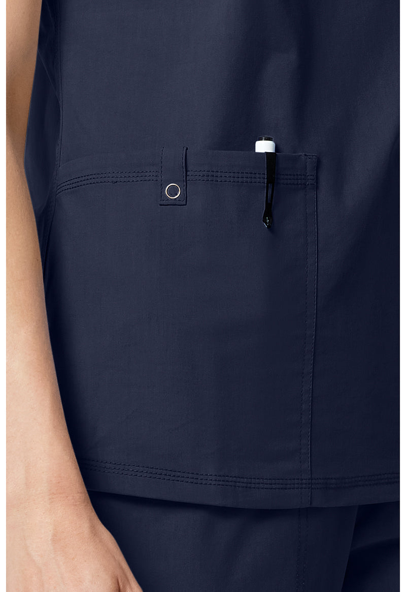 Navy - Women's V-neck Scrub Top (View 3)