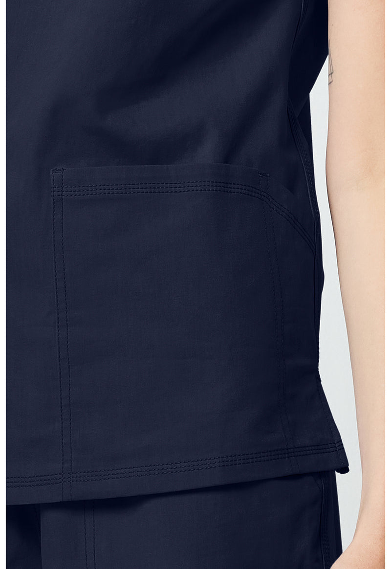Navy - Women's V-neck Scrub Top (View 4)
