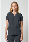 Pewter - Dickies Forge Women Scrub Top - Front View