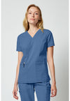 Vintage Blue - Dickies Forge Women Scrub Top - Front View