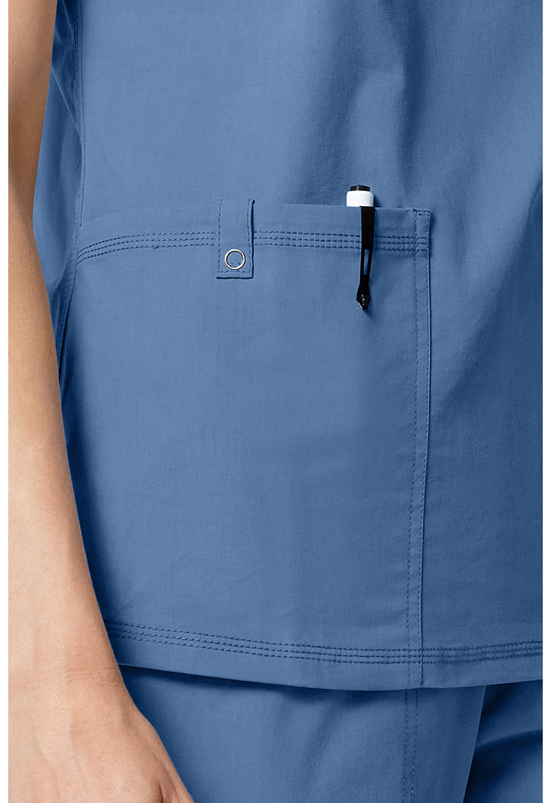 Vintage Blue - Women's V-neck Scrub Top (View 3)