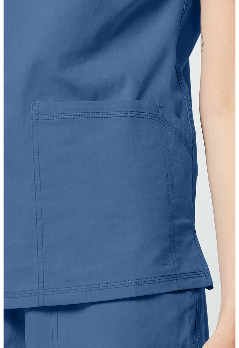 Vintage Blue - Women's V-neck Scrub Top (View 4)