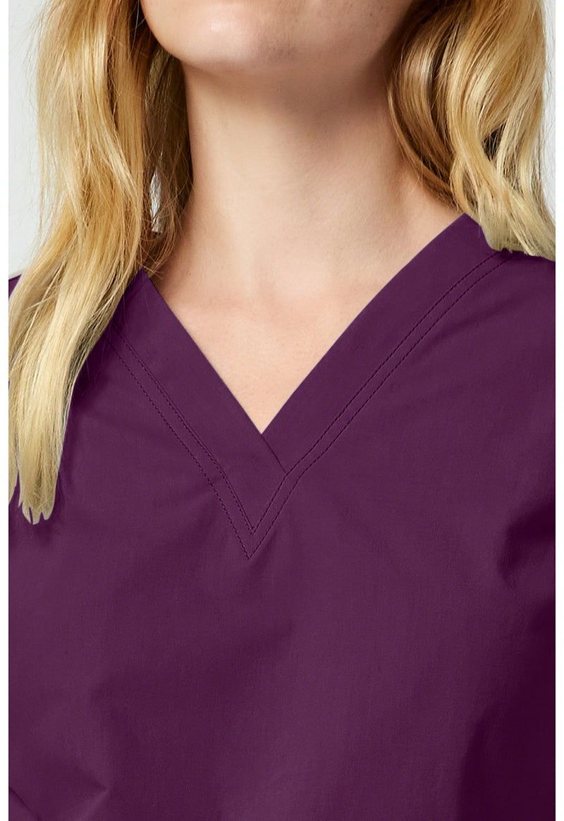 Wine - Women's V-neck Scrub Top (View 2)