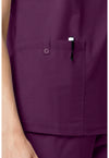 Wine - Women's V-neck Scrub Top (View 3)