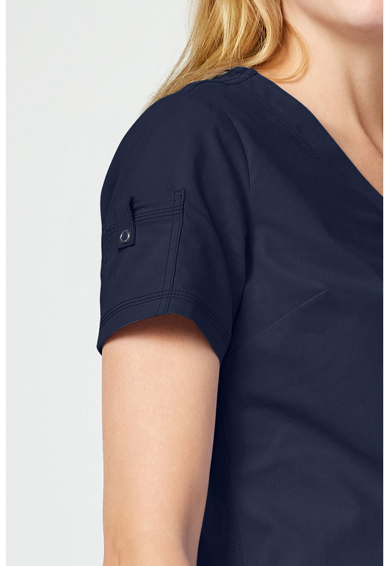 Navy - Women's Tuck In Scrub Top (View 3)