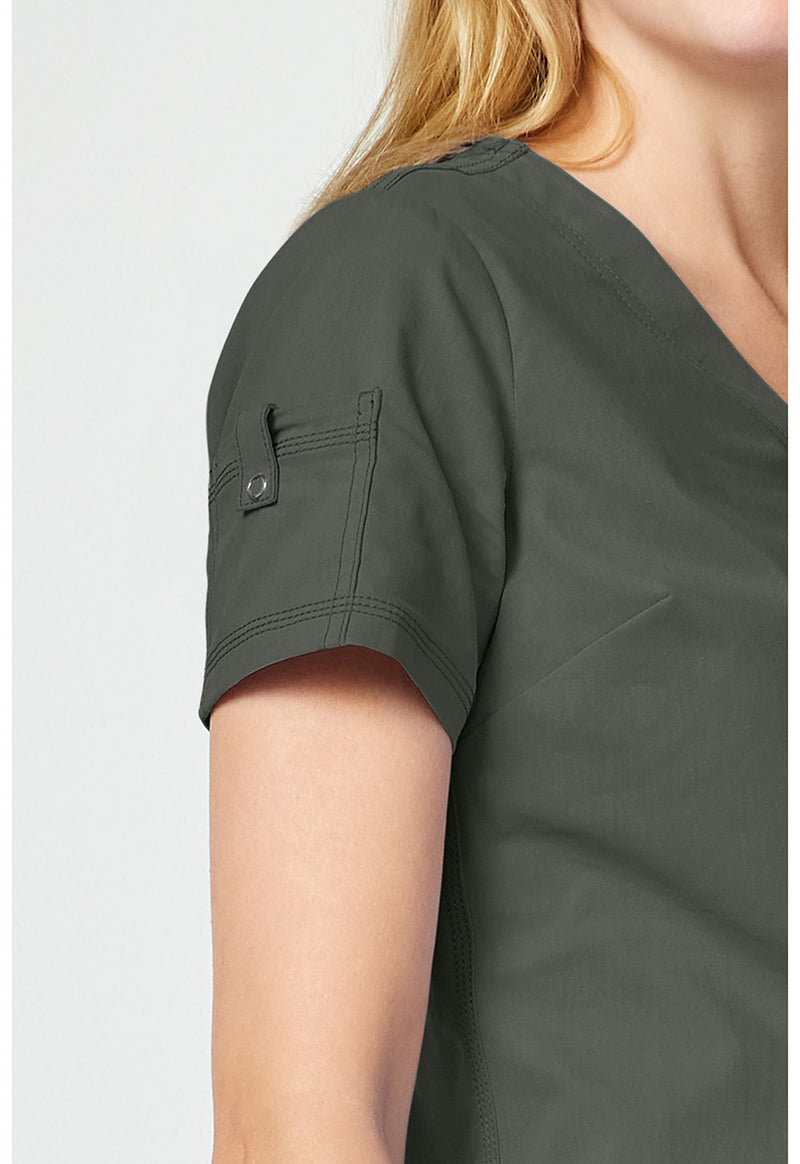 Olive - Women's Tuck In Scrub Top (View 3)