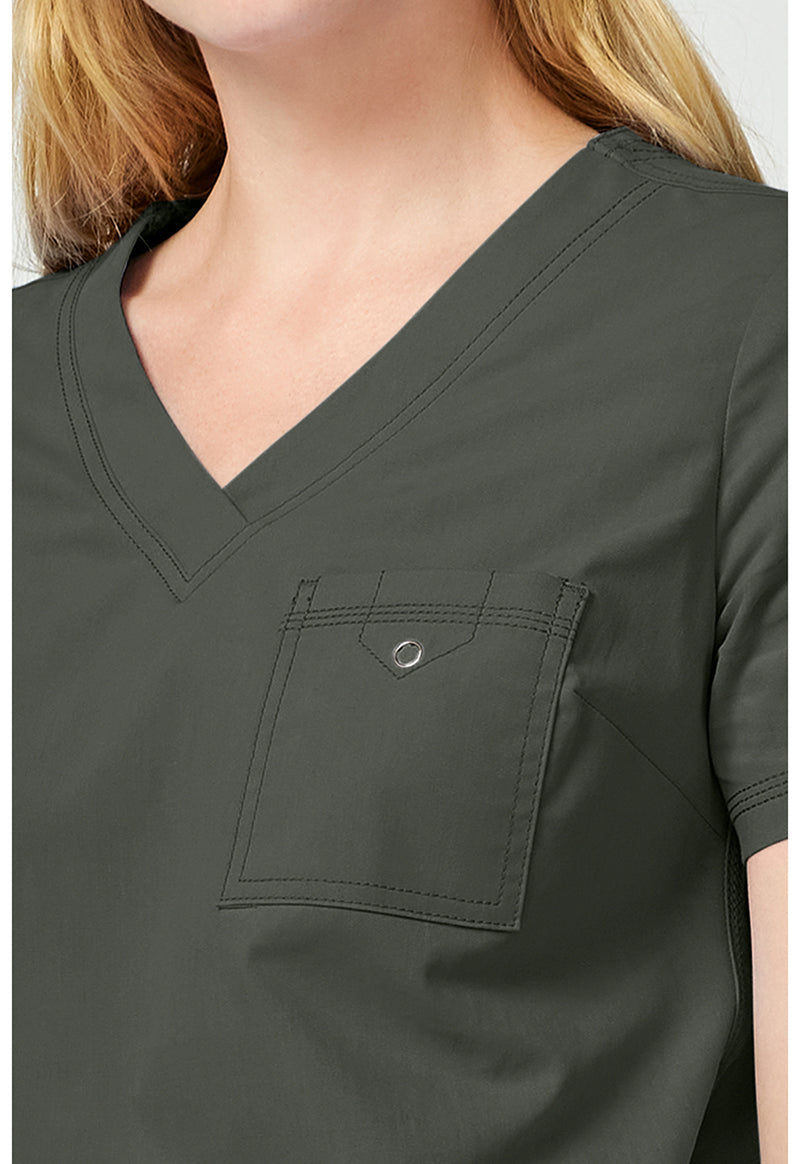 Olive - Women's Tuck In Scrub Top (View 4)