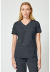 Pewter - Dickies Forge Women Scrub Top - Front View