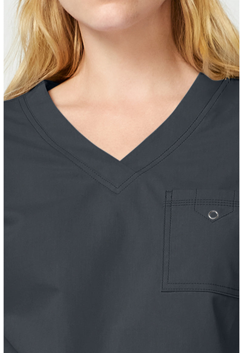 Pewter - Women's Tuck In Scrub Top (View 2)