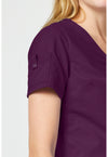 Wine - Women's Tuck In Scrub Top (View 3)