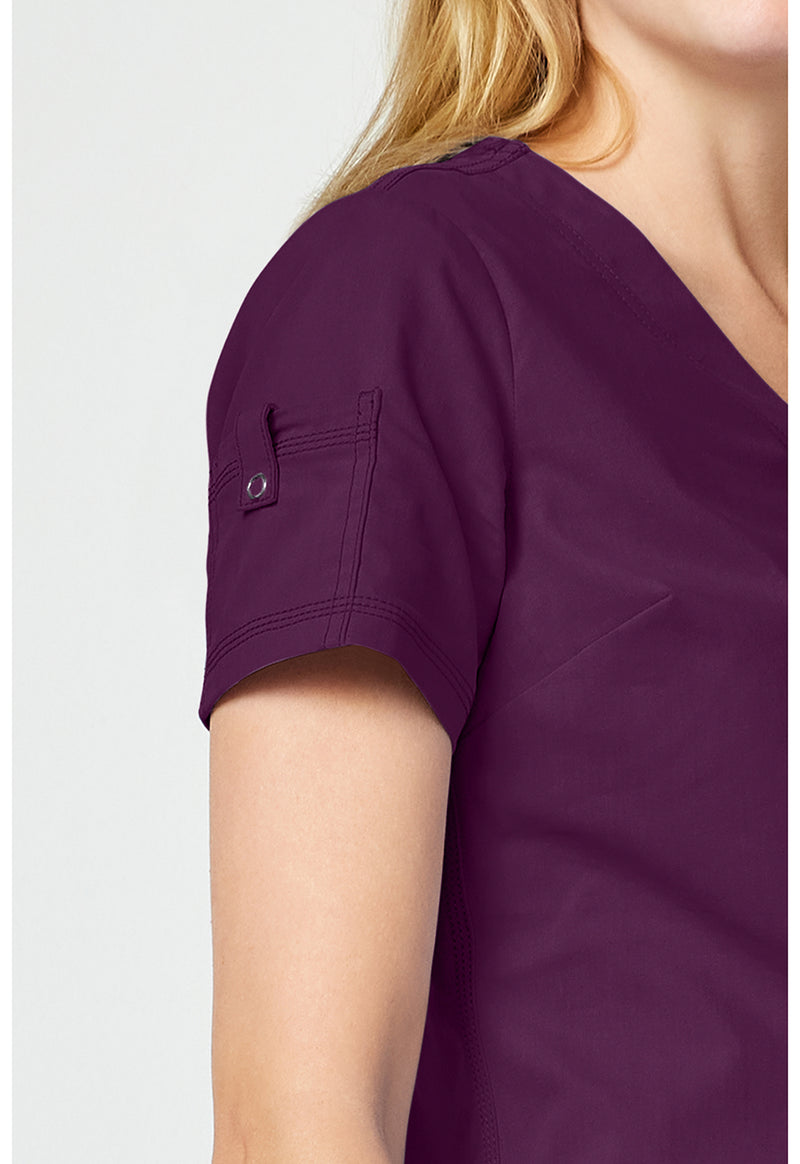 Wine - Women's Tuck In Scrub Top (View 3)