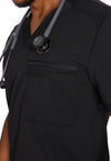 Black - Men's Tuckable V-Neck Scrub Top (View 2)