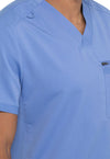 Ciel Blue - Men's Tuckable V-Neck Scrub Top (View 2)