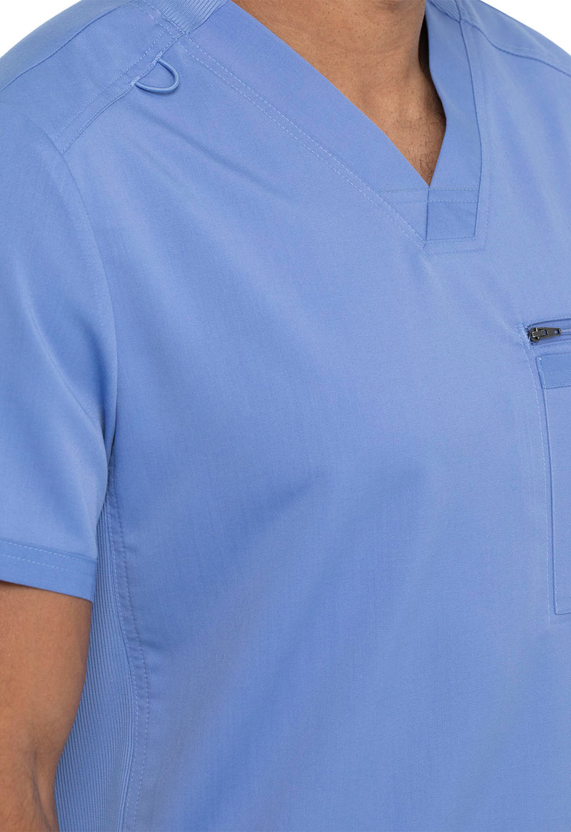 Ciel Blue - Men's Tuckable V-Neck Scrub Top (View 2)