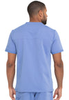 Ciel Blue - Dickies Balance Men Scrub Top - Back View