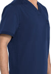 Navy - Men's Tuckable V-Neck Scrub Top (View 2)