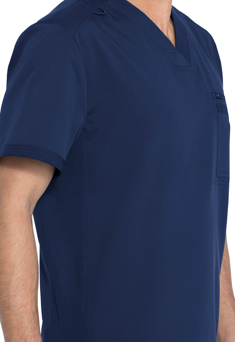 Navy - Men's Tuckable V-Neck Scrub Top (View 2)